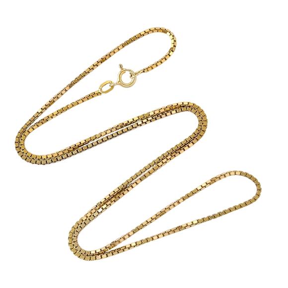 Vintage Gold-Tone Sterling Silver 925 Box Chain Necklace 20" - Picture 1 of 3